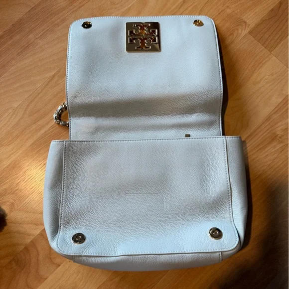 Tory Burch Light Blue Shoulder Bag with Gold Chain